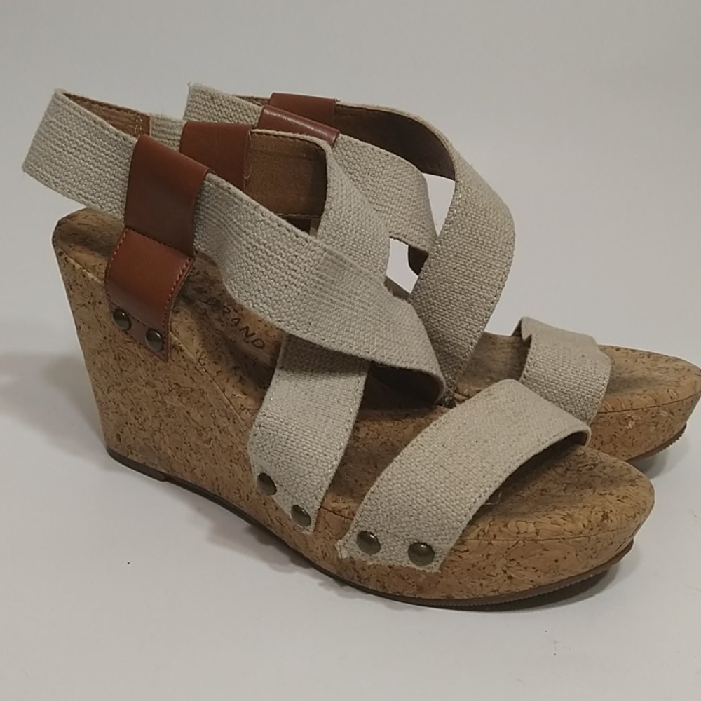 Lucky Brand Marla Cork Wedges size 7